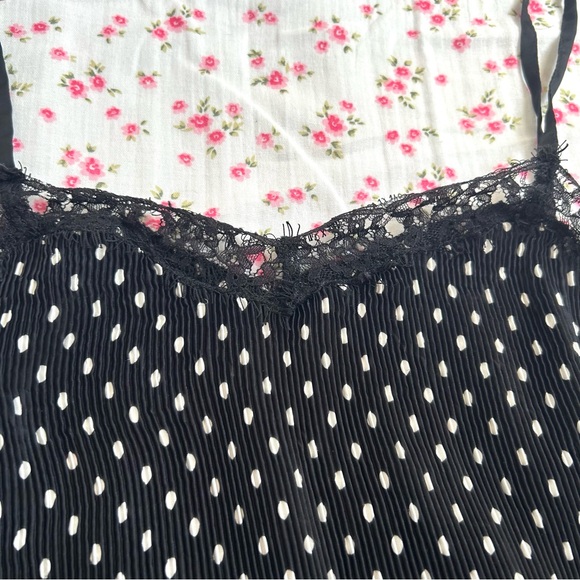 🌷 Free People Margot 2fer Black and White Polka Dot Slip Dress - Picture 7 of 8